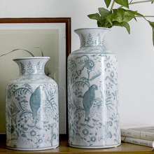 新中式陶瓷花瓶水培插花瓶复古青花瓷器创意花器软装饰品精致摆件