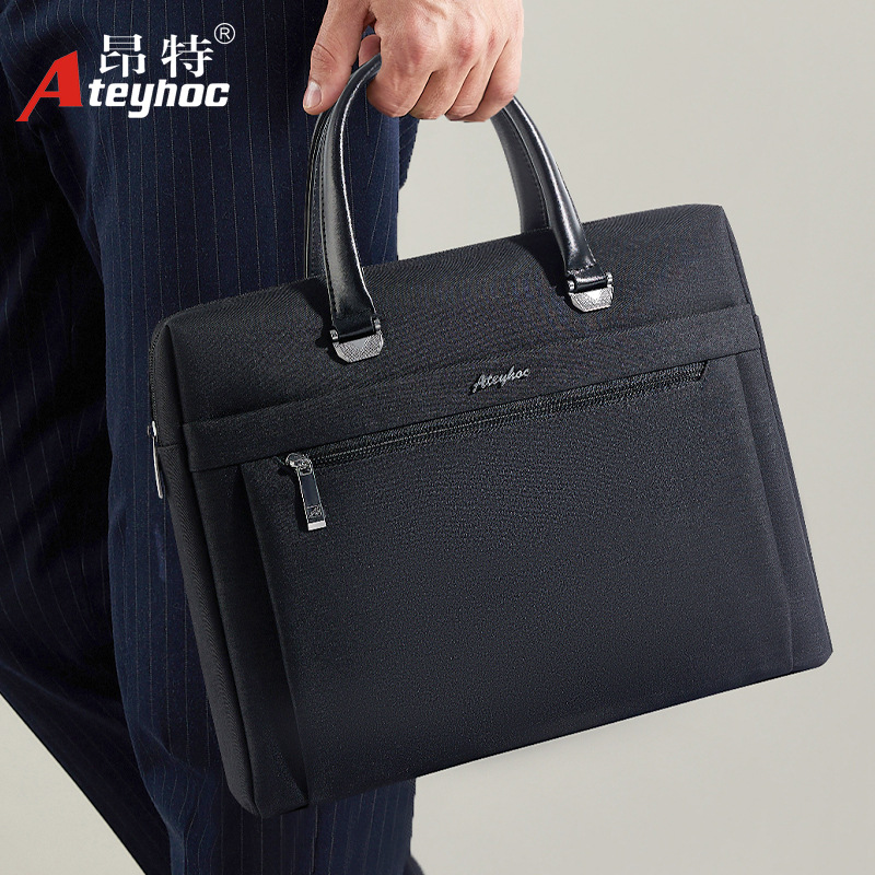 Men‘s Business Handbag Business Trip Waterproof Zipper Computer Bag Large Capacity File Bag briefcase Wholesale 