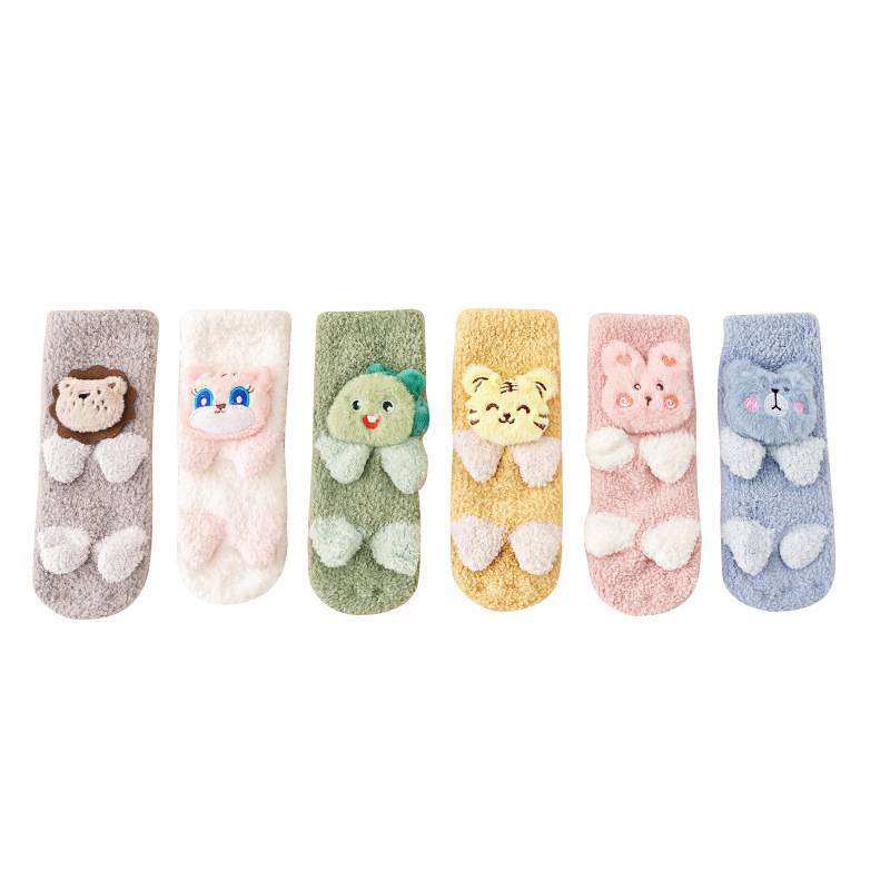 22 Autumn and Winter Fleece-Lined Thickened Baby Socks Long Newborn Class A Baby Non-Slip Home Children's Floor Socks