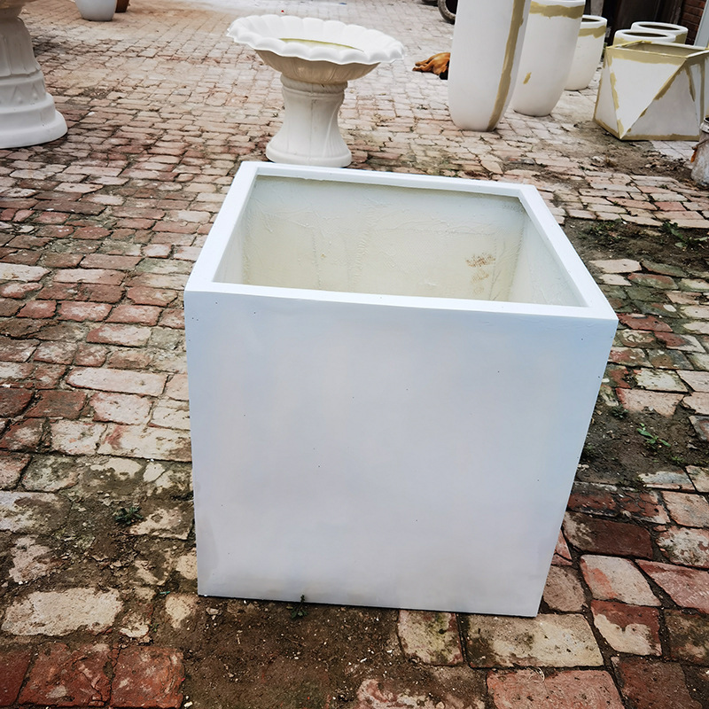 正方形水泥玻璃纤维花盆镁泥花盆花钵花箱花器园林庭院种植花盆