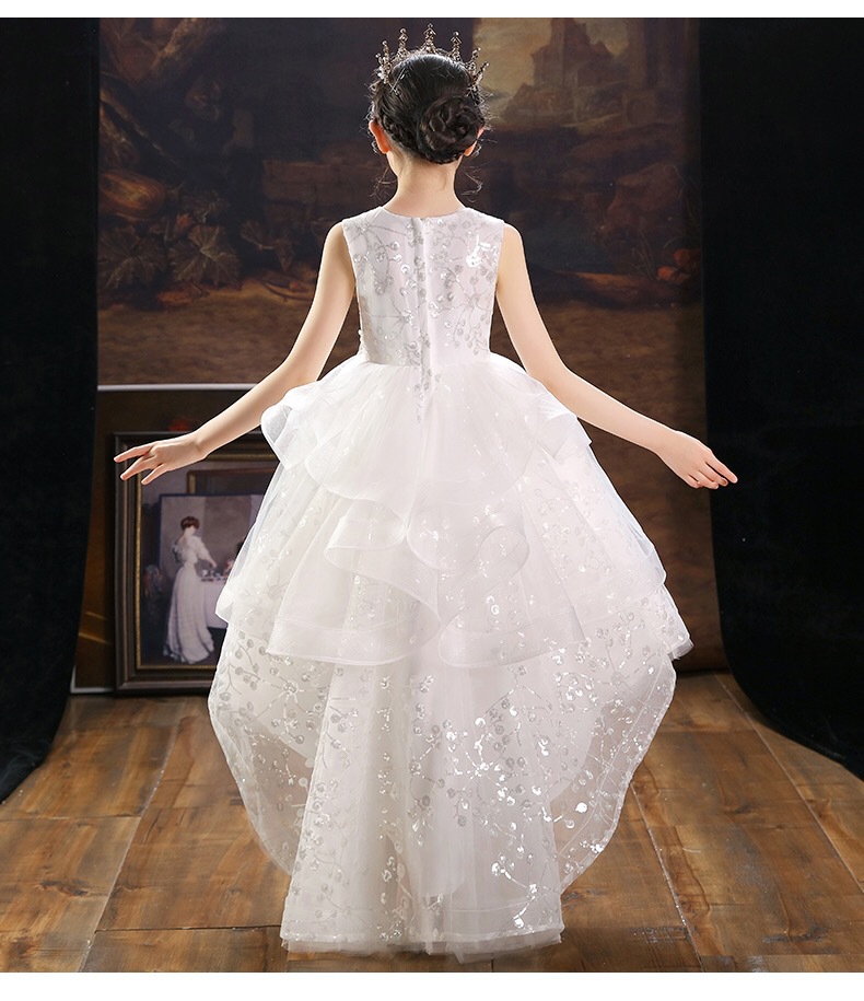 女童礼服花童钢琴演出服女孩高端儿童公主裙婚纱洋气主持人晚礼服