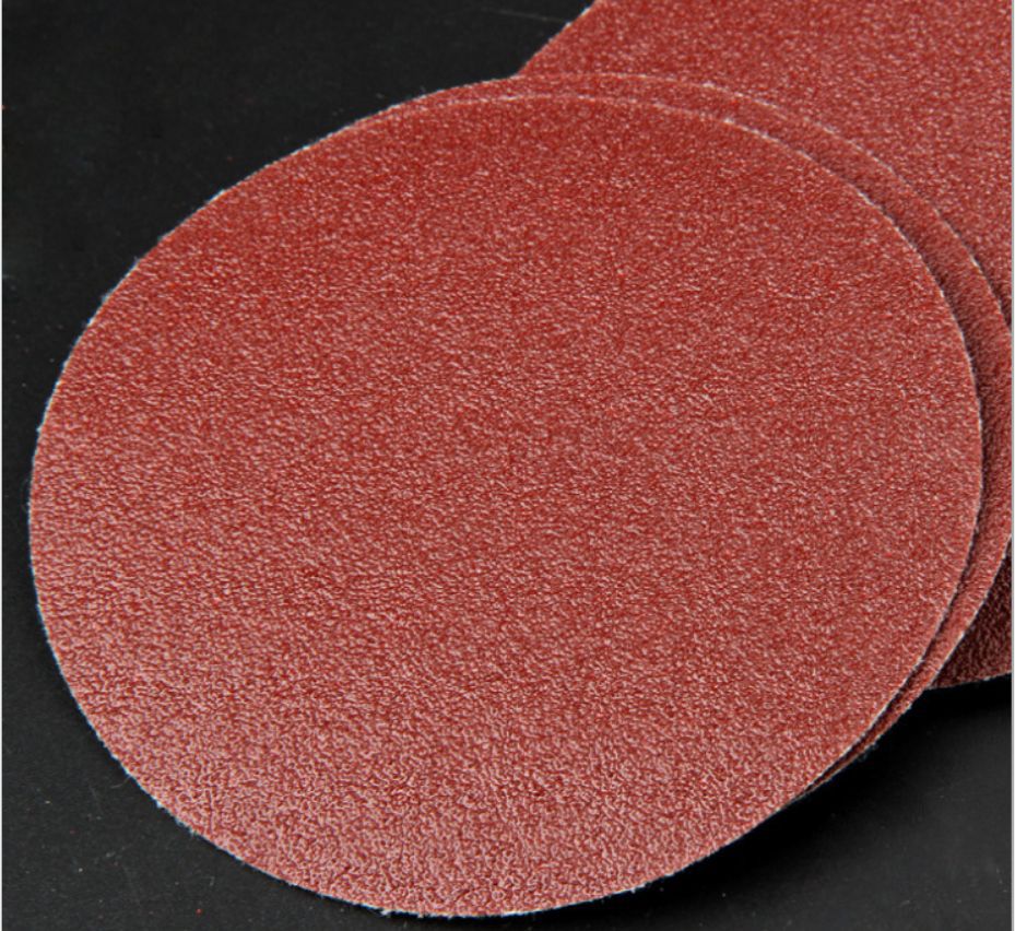 【工厂直销】5寸植绒圆盘砂布砂纸气动自粘砂纸木材金属打磨抛光