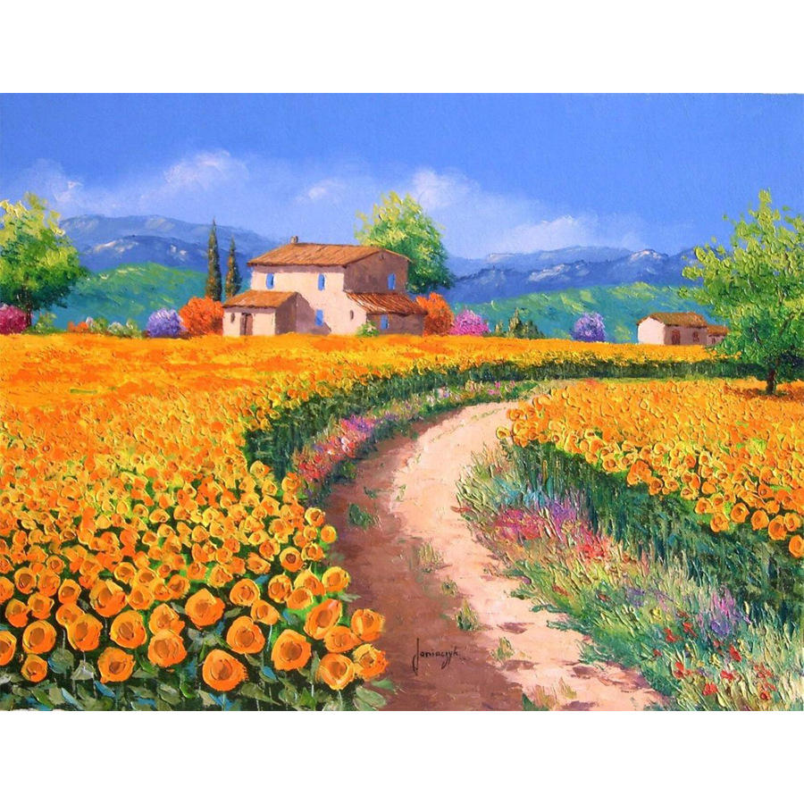 diy5d钻石画手工满钻风景组合花海挂画外贸跨境厂家直销钻石画