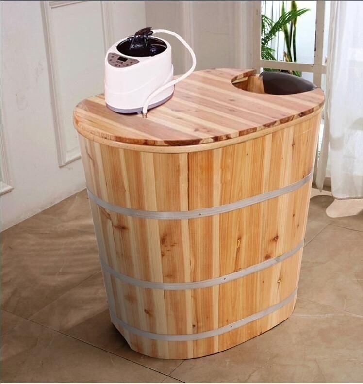 汗蒸泡澡桶加高木桶浴桶成人家用小户型浴室实木洗澡盆大人沐浴缸