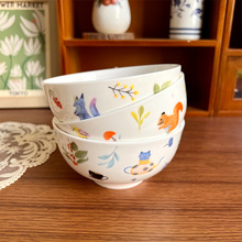 【一套装】韩式动物乐园骨瓷小碗米饭碗甜品碗陶瓷餐具 包邮