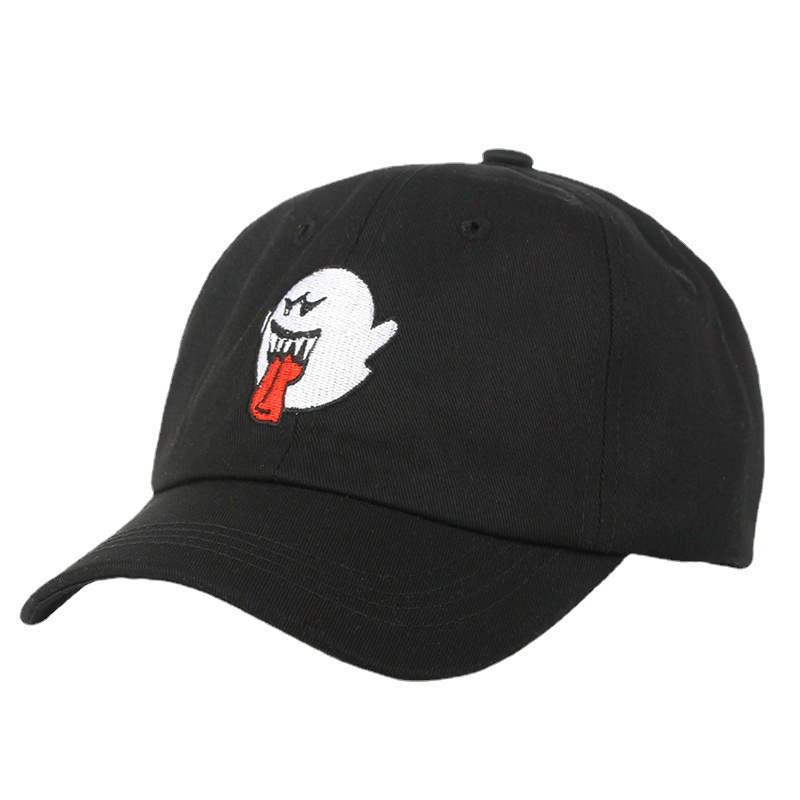 Cross-Border European and American Embroidered Ghost Face Baseball Cap Men's and Women's Little Devil Peaked Cap Outdoor Sun Hat Truck Driver Hat