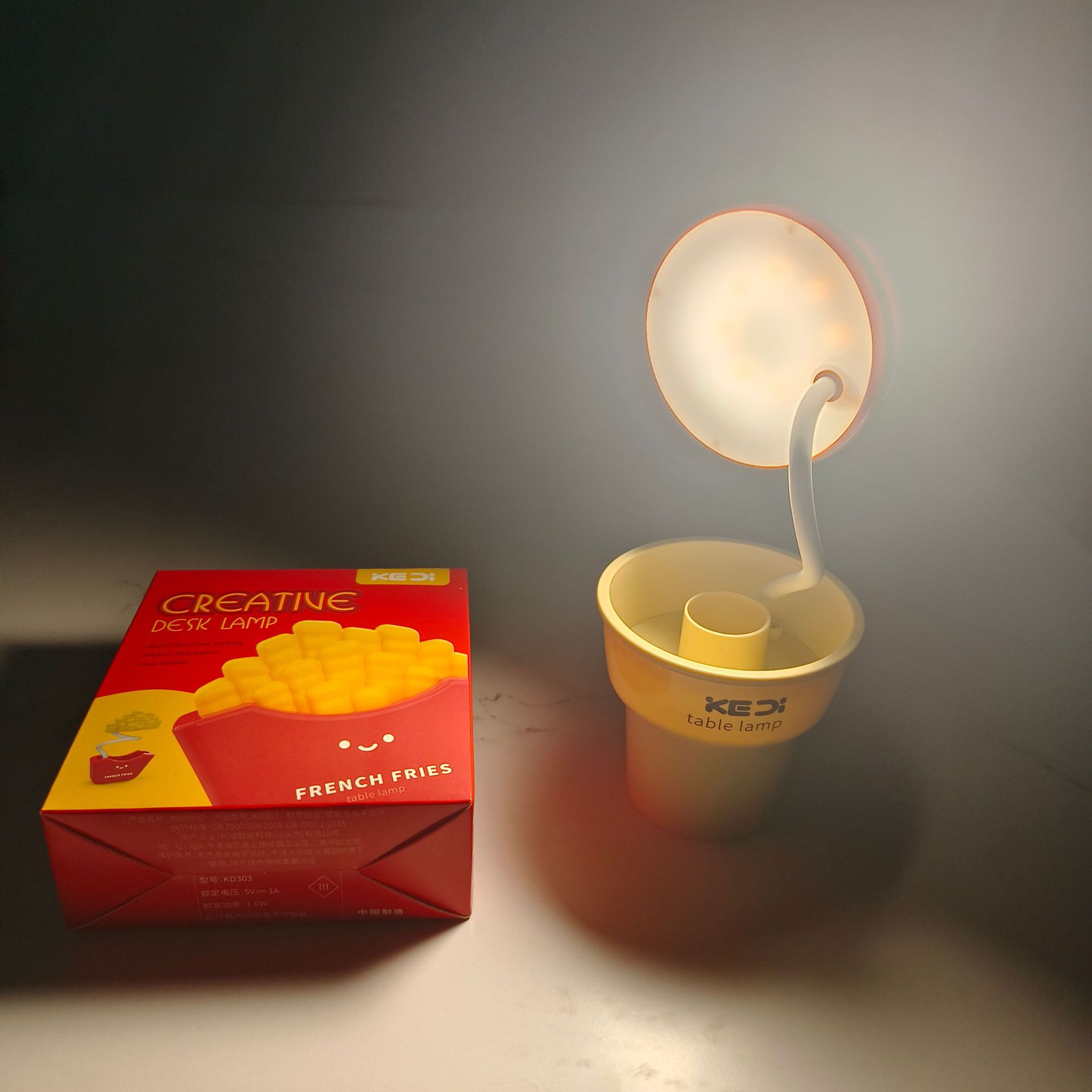 2024 New French Fries Small Night Lamp Decoration Usb Charging Atmosphere Bedroom Bedside Fun Table Lamp Student Gift