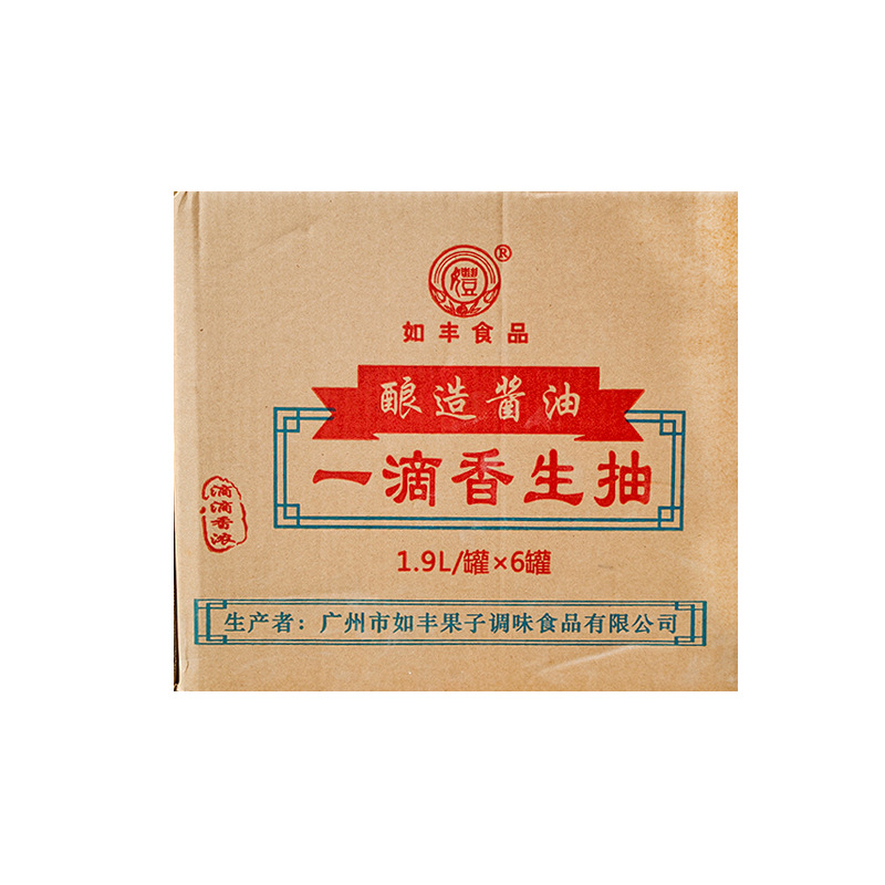 广东包运费 如丰一滴香生抽1.9 l*6罐/箱 炒菜凉菜火锅烹任调味