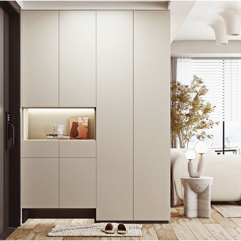 芊恺实木生态板进门组装鞋柜坐凳玄关柜一体现代简约入户门收纳柜