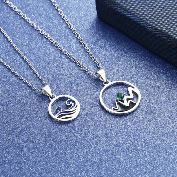 七夕情人山盟海誓情侣项链一对原创设计男女情侣款礼物异地恋学生