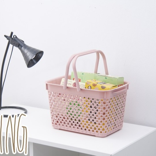 6.8l plastic storage box organizing holder storage basket bath basket imitation hollow rattan basket