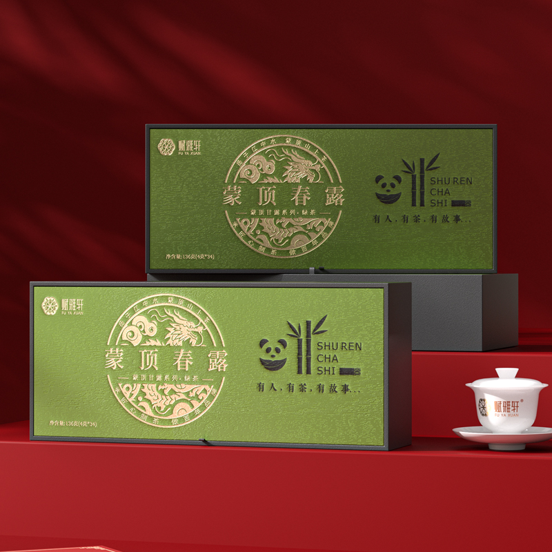 四川绿茶2024新茶叶雅安蒙顶甘露年货国潮龙年礼盒送长辈-阿里巴巴