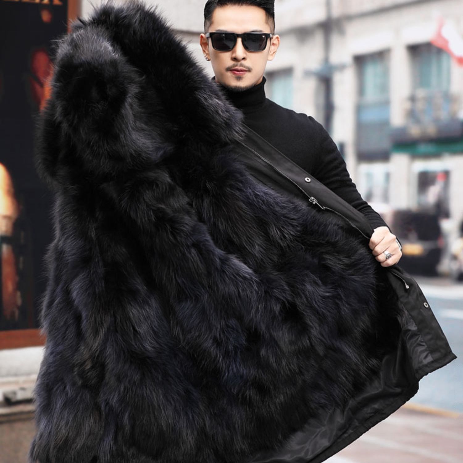 Parka 2023 New Men's Winter Dad Middle-Aged and Elderly Men's Coat Thickened Large Size Faux Fur Coat