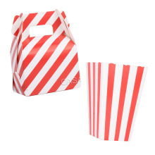 12pcs Popcorn Box Stripes Dot Pink Gift Box Party Favour跨境