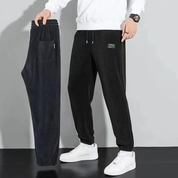 autumn new corduroy sports pants men‘s and women‘s same sweatpants loose pants ankle-tied men‘s versatile casual pants fashion