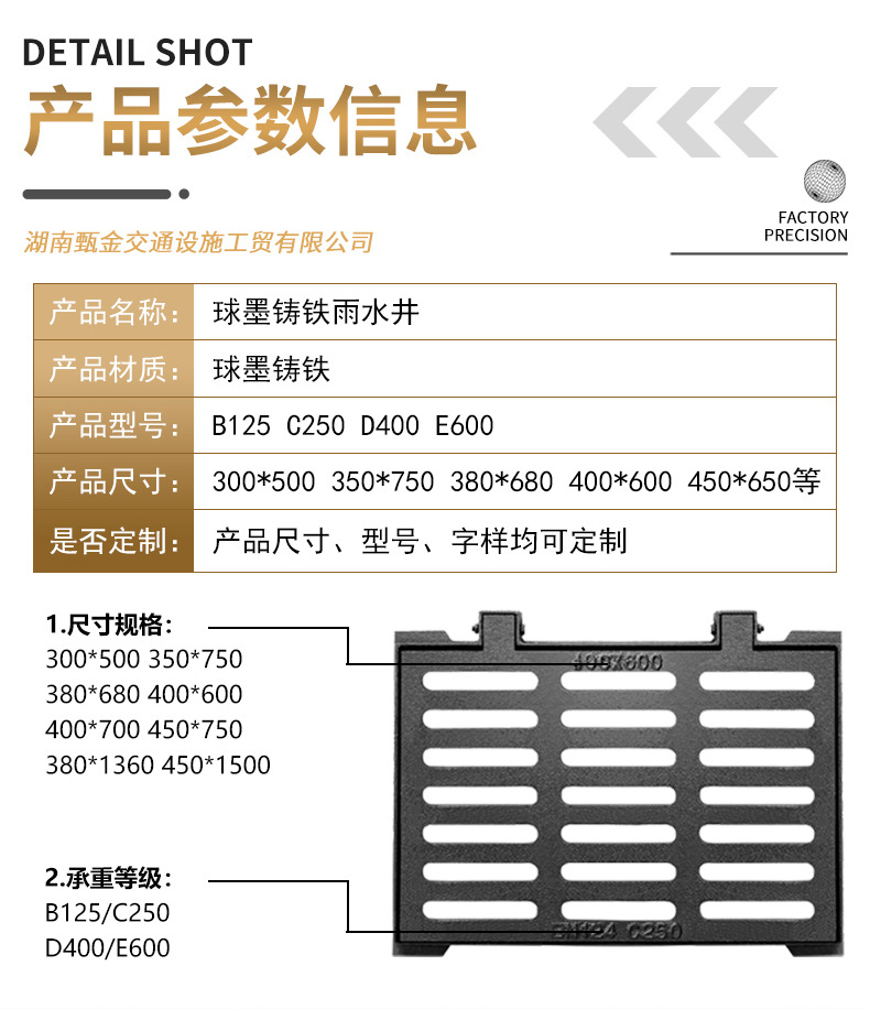 厂家生产球墨铸铁水沟盖板套装雨水篦子排水篦子现货供应地沟盖板
