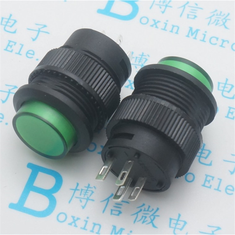 带灯无锁/自复位按钮开关/r16-503bd 圆形16mm 3a/250v绿色-阿里巴巴