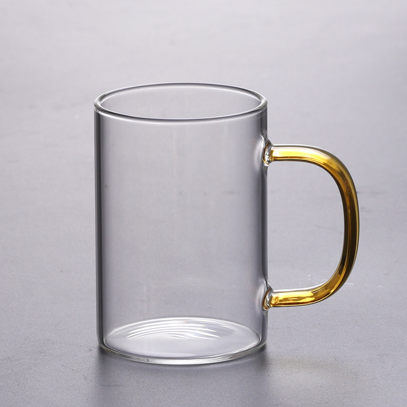 glass cup Borosilicate Glass Household Water Cup with Handle Thickened High Temperature Resistant Tea Cup Cup High Color Value Set Wholesale