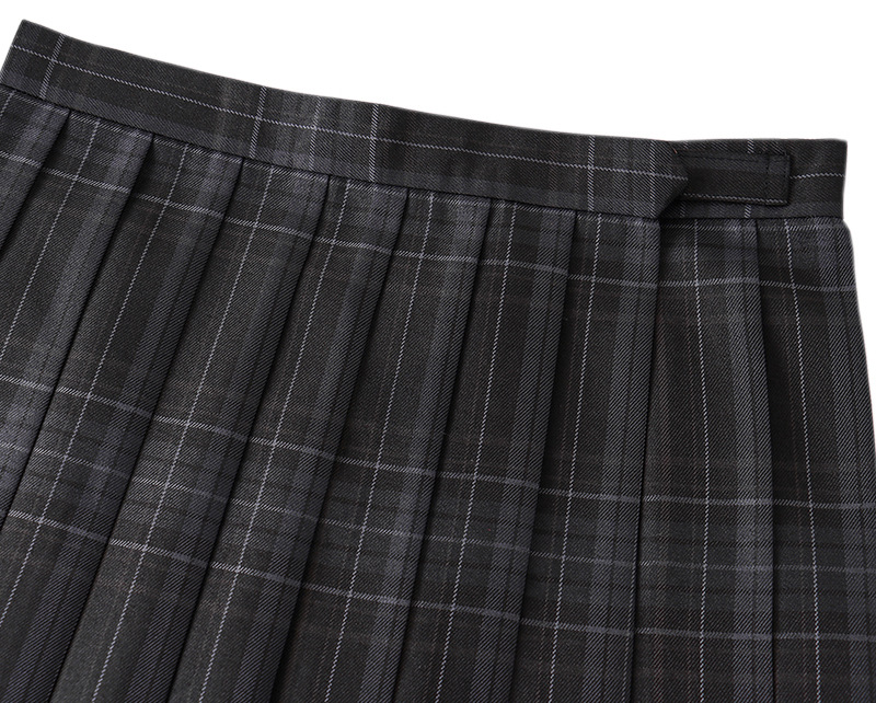 日系学院高腰格子碳灰格子jk制服裙半身裙百褶百折裙春夏校服全套