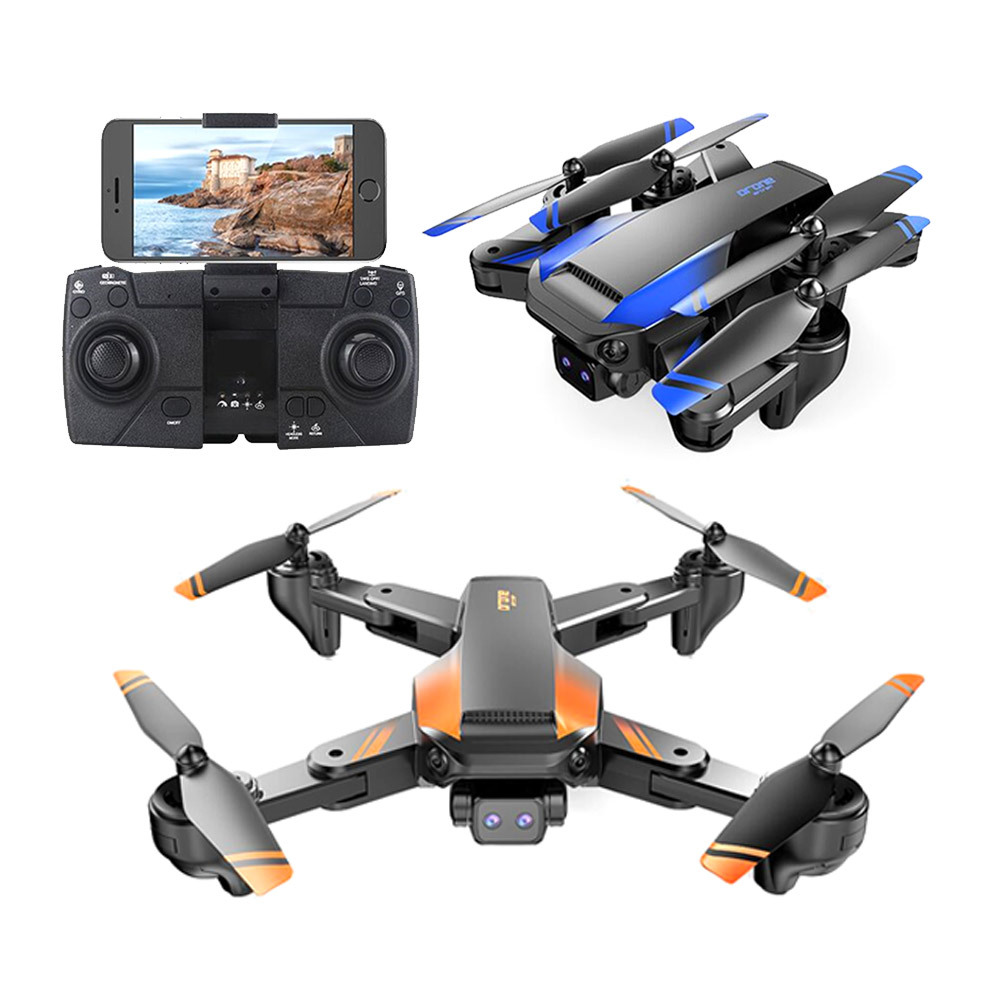 Double Lens Aerial Remote-Control Aircraft with Steering Gear Quadcopter Foldable Infrared Obstacle Avoidance Camera UAV