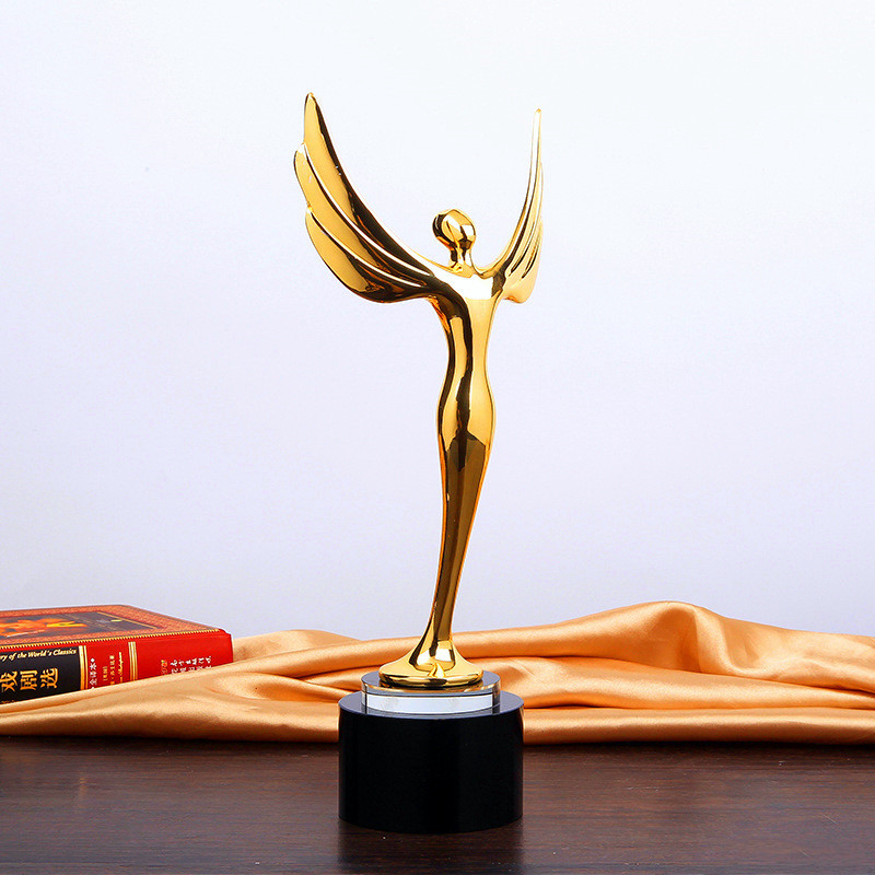 金属奖杯个性小飞人奖杯 高档奥斯卡小金人 天使奖杯纪念品定做