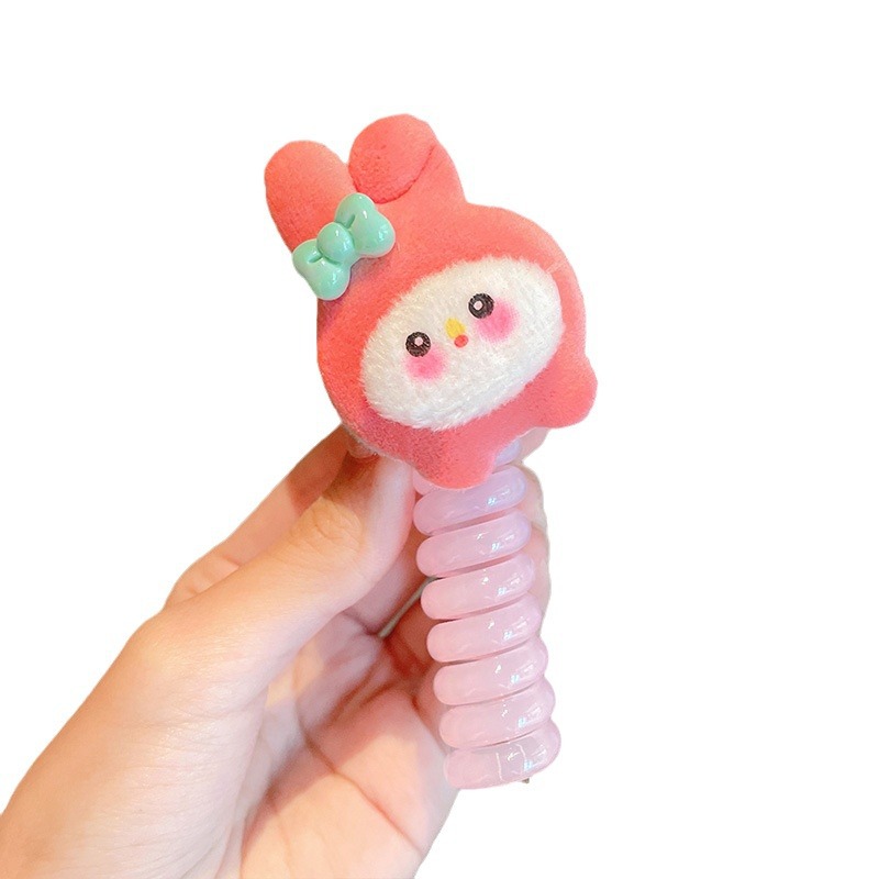 Girls Roll Phone Line Hair Ring Cute Children Ponytail Rubber Band High Elastic Hair Bands Cartoon Sanrio Hair Accessories