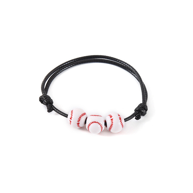 Amazon Hot Basketball Bracelet Softball Football Baseball Bracelet Simple Personality Ball String for Bead Bracelet