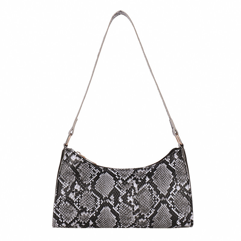 2021 New Fashionable Retro Snake Pattern Handbag Fashionable Stylish Small Clutch Baguette Bag New Underarm Bag for Women
