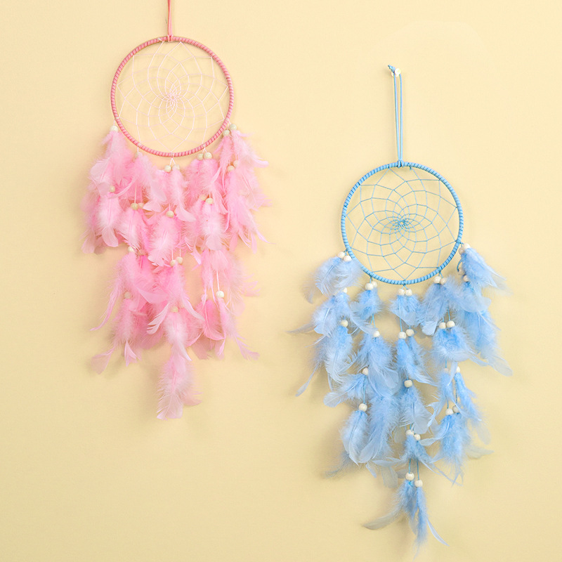 羽毛捕梦网挂饰风铃diy手工材料包送闺蜜生日礼物房间装饰品跨境
