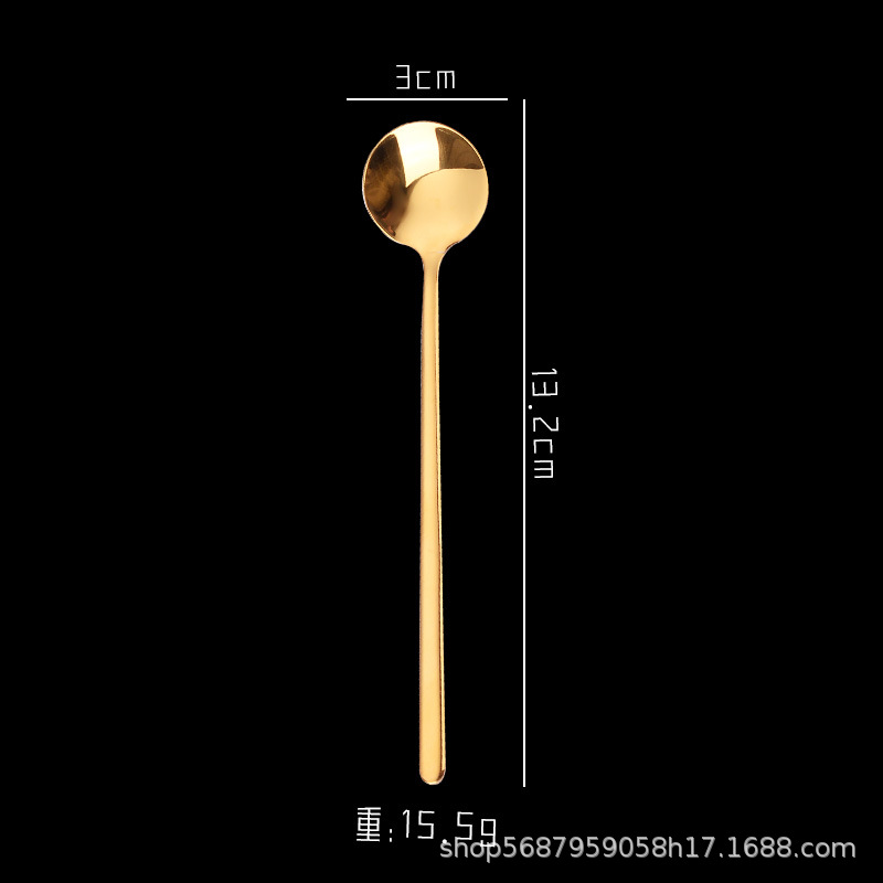 304 Stainless Steel Spoon Honey Spoon Dessert Coffee Spoon Stirring Spoon Soup Spoon Bird's Nest Small round Spoon