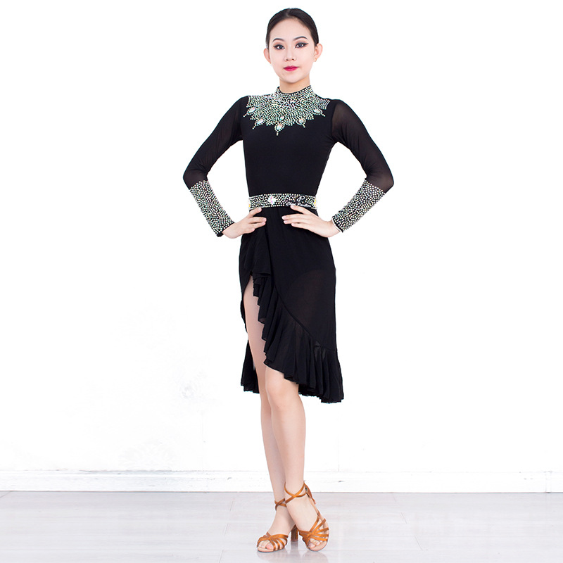 拉丁舞裙女新款连衣裙成年儿童女童专业舞蹈跳舞比赛演出表演服装