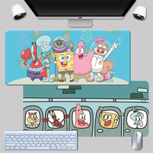 海绵宝宝鼠标垫超大号可爱动漫电脑办公游戏防滑键盘垫大桌垫
