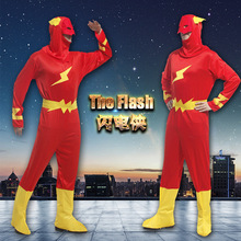 化妆舞会服装闪电超人衣服超级英雄服装成人英雄表演服装闪电侠服