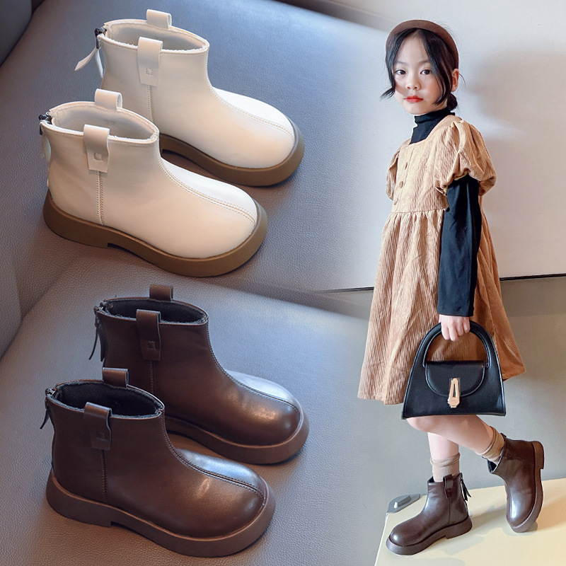 女童靴子库存尾货儿童马丁靴春秋季中筒靴子混批批发外贸跨境