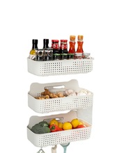 新款厨房葱姜蒜置物架壁挂式篮子盒多功能蔬菜收纳筐上墙批发