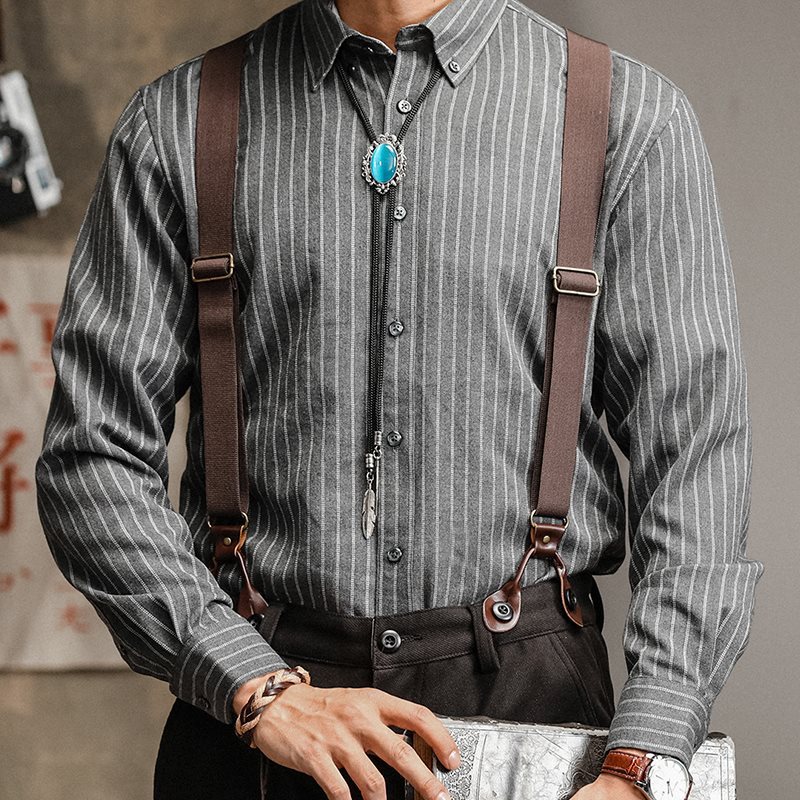 英伦风雅痞男装复古条纹衬衫 高级感商务休闲西装衬衣免烫-阿里巴巴