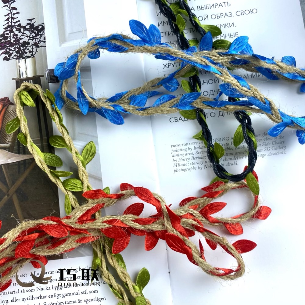 Direct Supply Colorful Rattan Imitate Leaves Hemp Rope with Handicraft DIY Material Garland Decorative Accessories