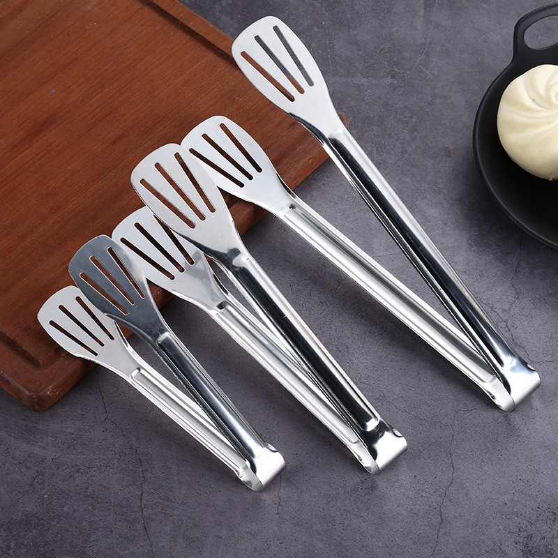 304 Three-Line Stainless Steel Thickened Bread Clip Food Clip BBQ Clamp Baking Kitchen Gadget Steamed Bread Steak Fried