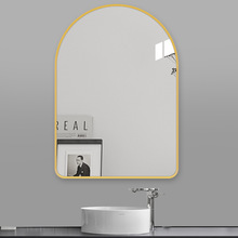 珍涵外贸跨境专供拱门异形卫生间洗手间化妆浴室镜防爆带边框北欧