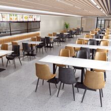 学校食堂餐厅桌椅公司工厂饭堂岩板餐桌餐饮店四人六人连体桌椅