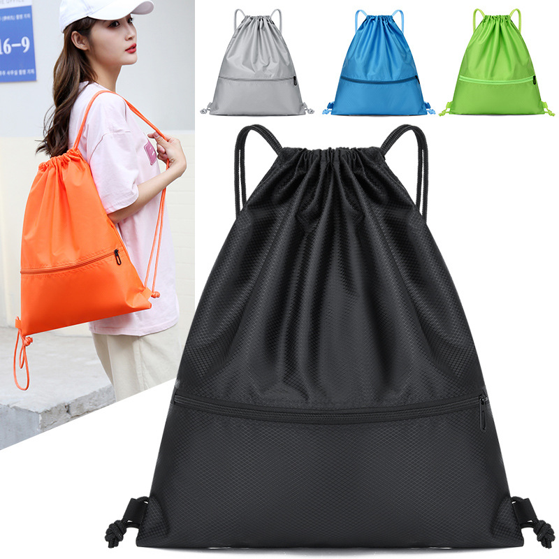 For Amazon supply large capacity bundle pocket backpack drawstring backpack Sports fitness training bag Cross-border schoolbag full figure