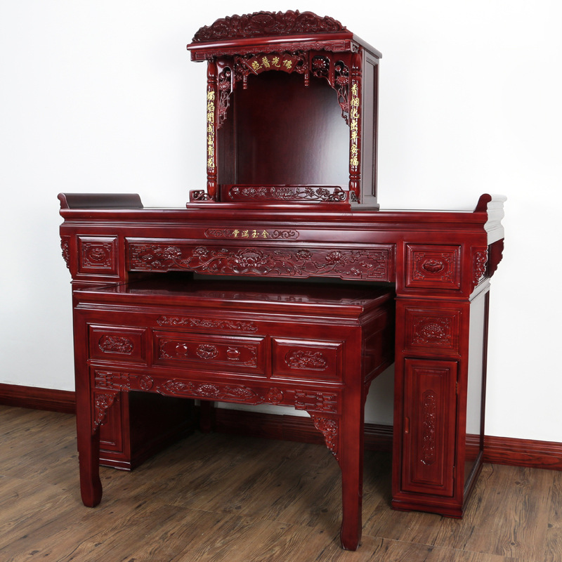 实木神龛供桌佛台家用经济型中式神台财神像佛桌供台香案农村中堂