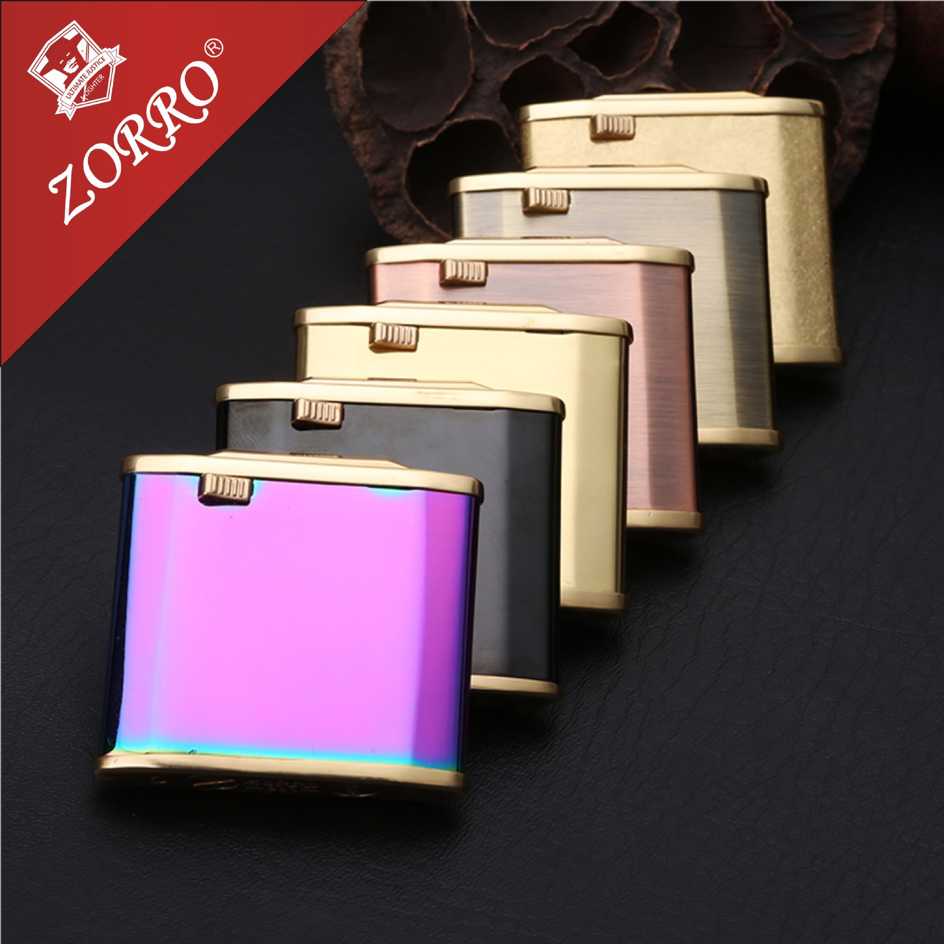 Zorro Zorro Z600 Gentleman Brass Kerosene Lighter Personalized Creative Automatic Ignition Lighter