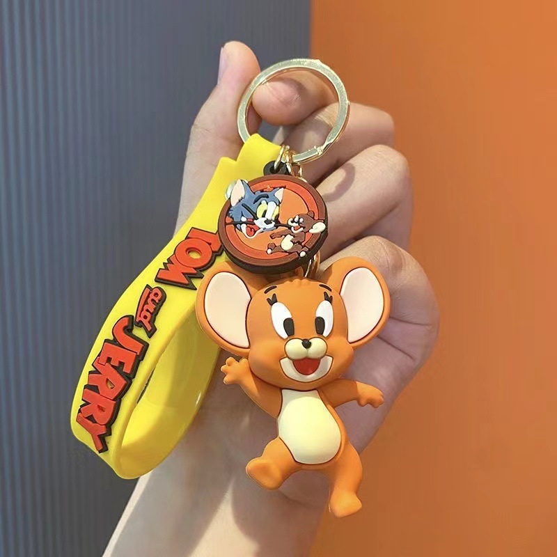 Cartoon Tom Cat Keychain Simple Car Key Chain Creative Couple Schoolbag Ornaments Cat and Mouse Key Ring