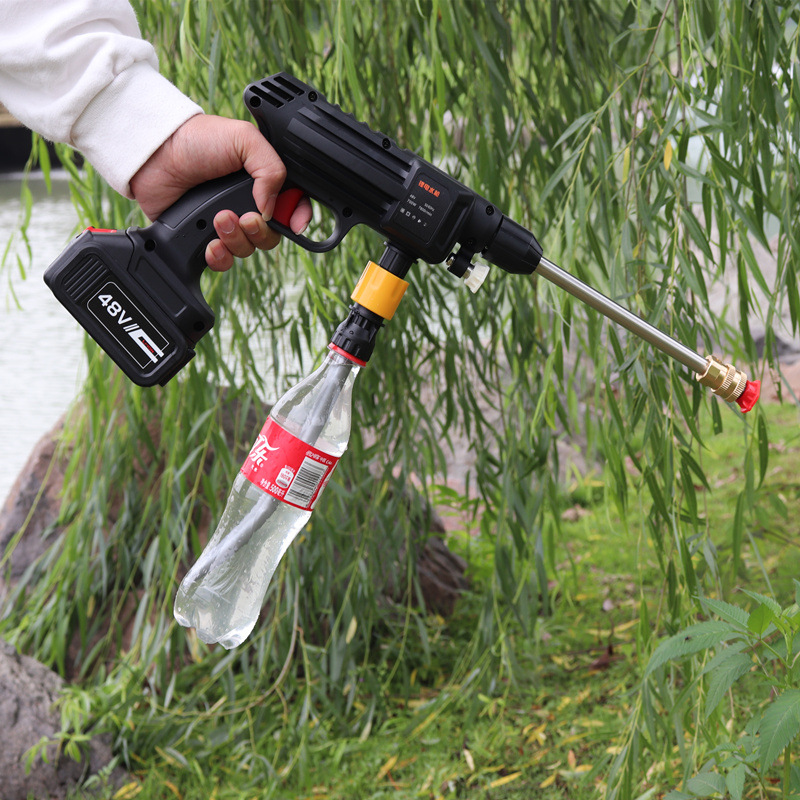 新款多用高压洗车爆款12v24v喷水枪便携式大功率锂电池无线射水枪