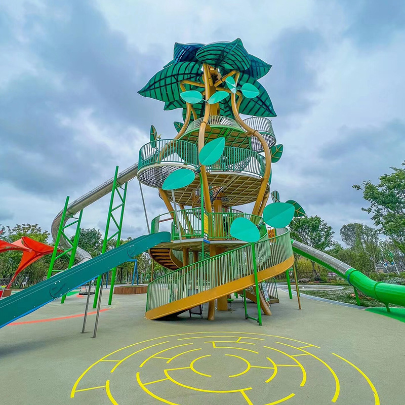 大型户外304不锈钢组合滑梯 市政公园地产景区儿童无动力游乐设施