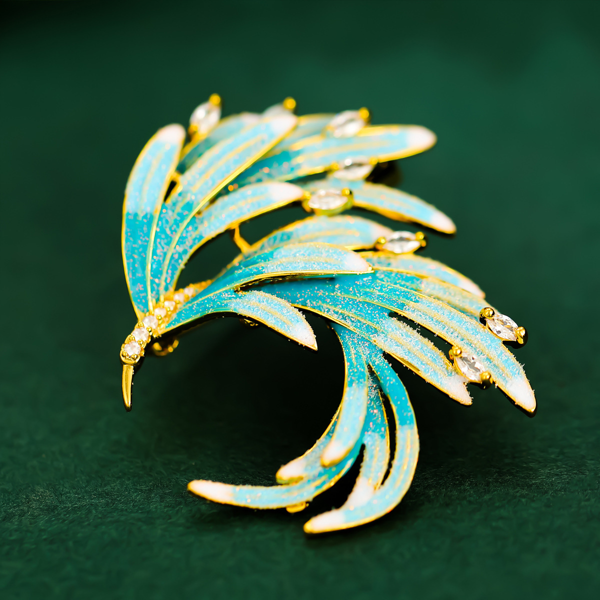 韩版时尚珐琅彩凤凰胸针时尚优雅西服旗袍女气质胸花配饰西装胸针