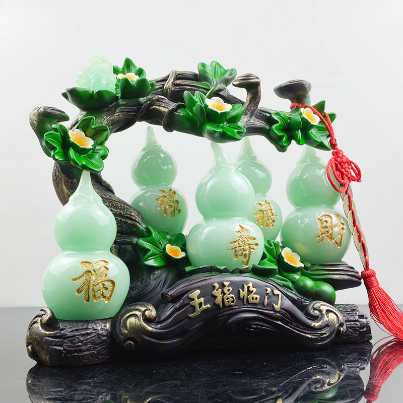 Gourd Ornaments New Five Blessings Fu Lu Shou Gourd Ornaments Home Living Room Chinese Decoration Wholesale