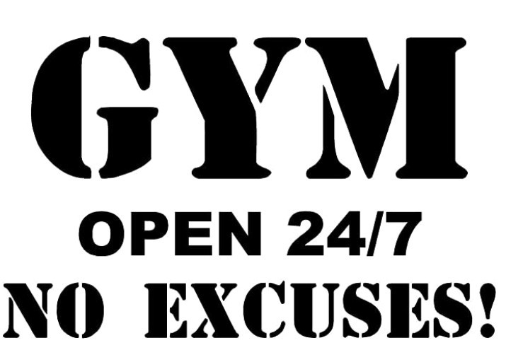 gym open 24/7 no excuses英文贴wall decor跨境亚马逊ebaydw5409