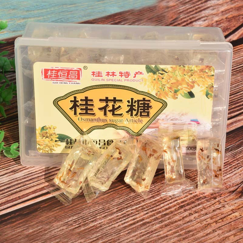 水晶桂花糕广西桂林特产500克透明桂花软糖夹心糖果阳朔休闲零食